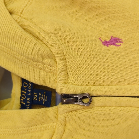 Ralph Lauren Polo Yellow Hoodie Sweatshirt 3T - Picture 2 of 4
